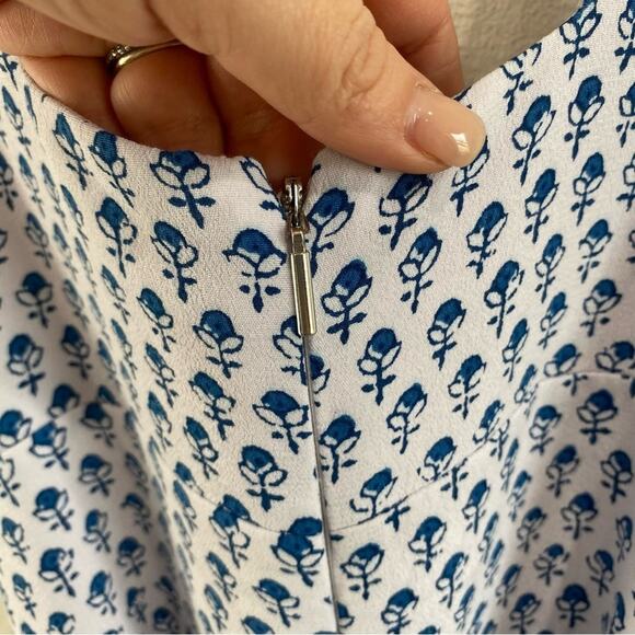 Rebecca Taylor Cutout Tulip Floral Sleeveless Wide-Leg Jumpsuit Navy Sz 0 - Picture 8 of 9